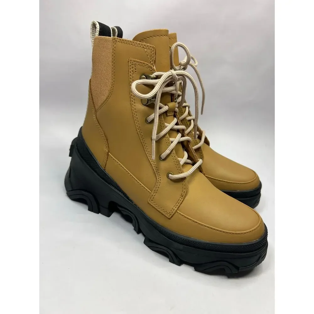 Sorel Brex Lace Bootie – Waterproof Leather Platform Boots, Black, Women’s 6.5 - Picture 3 of 11